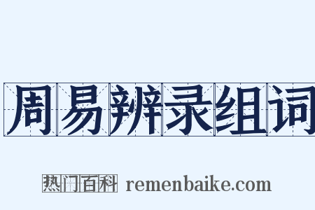 周易辨录组词是什么意思的图片